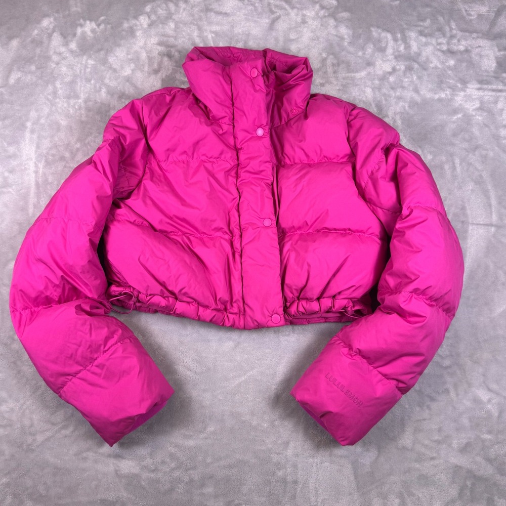 Lululemon Wunder Puff Cropped Jacket Sonic Pink Down Puffer Coat Size 6
